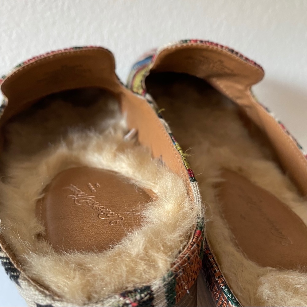 Multicolor Aztec Fur Mules - Picture 8 of 10